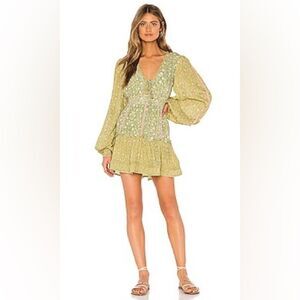 HEMANT AND NANDITA Mira Mini Dress in Green Size XS